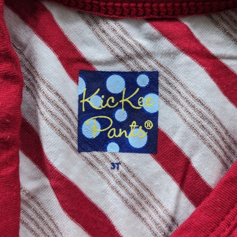 Kickee Pants 3T Babydoll Outfit Set Rose Gold Candy Cane Stripe, Excellent Cndtn - Picture 3 of 7